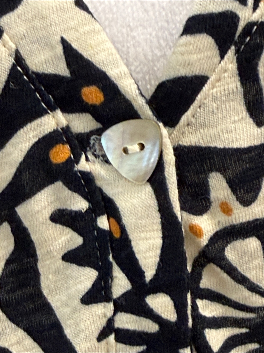Nicole Miller New York Artsy Abstract Print Linen Button Front Sleeveless Top S - Picture 8 of 16